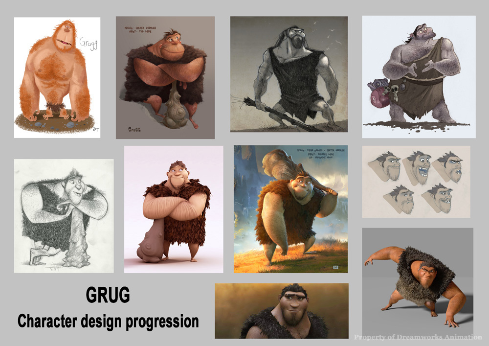 Grug - character design - progression