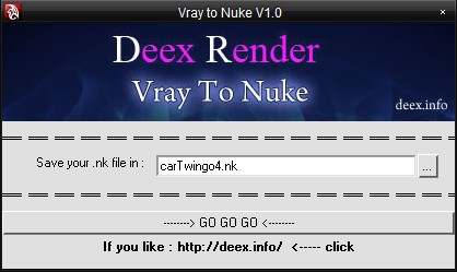 Deex Render Vray to Nuke